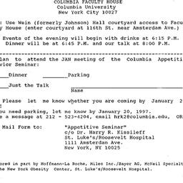 Announcements, 1997-01-23. ...