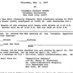 Announcements, 1997-05-01. ...