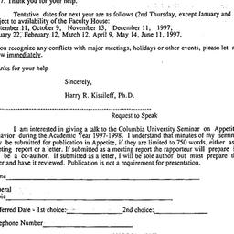 Announcements, 1997-04-08. ...