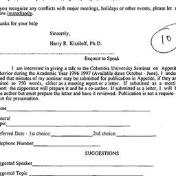 Announcements, 1997-04-08. ...
