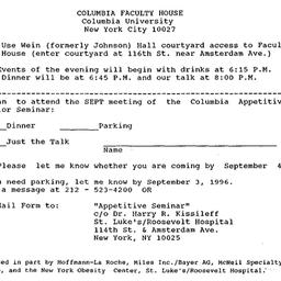 Announcements, 1996-09-05. ...