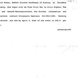 Announcements, 1997-04-16. ...