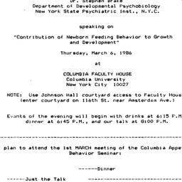 Announcements, 1986-03-06. ...