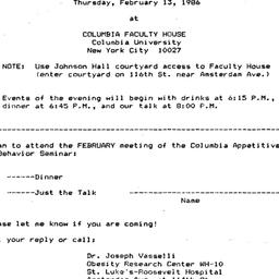 Announcements, 1986-02-13. ...