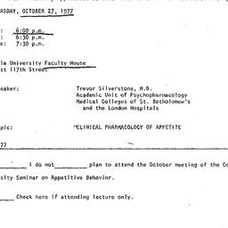 Announcements, 1977-10-27. ...