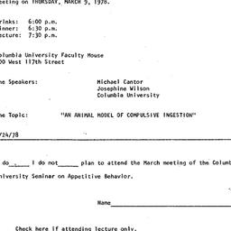 Announcements, 1978-03-09. ...