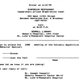 Announcements, 1985-06-06. ...
