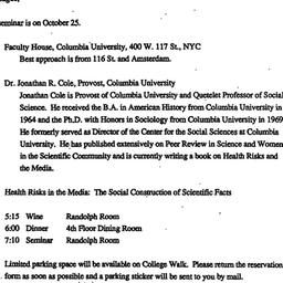 Announcements, 1989-10-10. ...