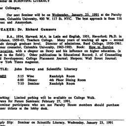 Announcements, 1991-01-03. ...