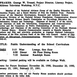 Announcements, 1990-10-01. ...