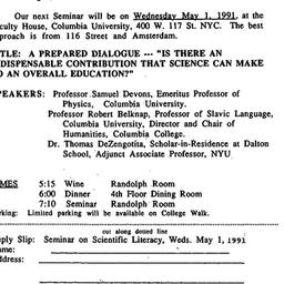 Announcements, 1991-04-10. ...