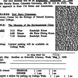 Announcements, 1991-08-22. ...