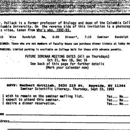 Announcements, 1993-09-10. ...