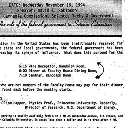 Announcements, 1994-11-03. ...