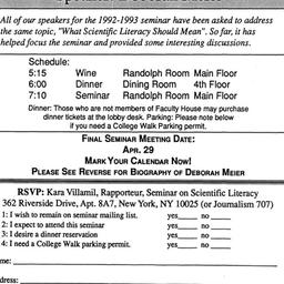Announcements, 1993-04-29. ...