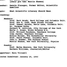 Minutes, 1993-01-27. Scient...