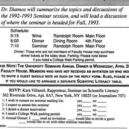 Announcements, 1993-04-29. ...
