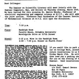 Announcements, 1989-03-03. ...