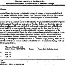 Announcements, 2000-03-16. ...
