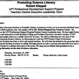 Announcements, 1999-11-18. ...