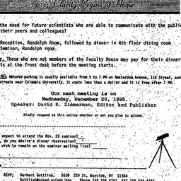 Announcements, 1995-11-29. ...