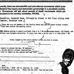 Announcements, 1995-12-20. ...