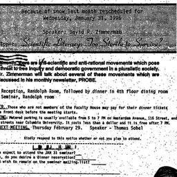 Announcements, 1996-01-31. ...