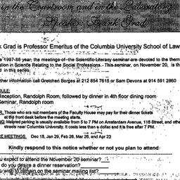 Announcements, 1997-11-20. ...