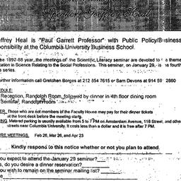 Announcements, 1998-01-29. ...