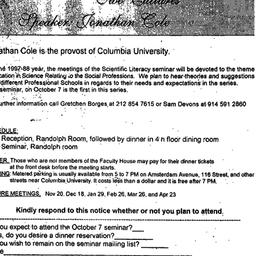 Announcements, 1997-10-07. ...