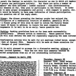 Announcements, 1988-01-08. ...