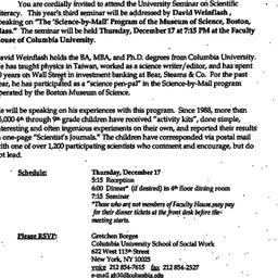 Announcements, 1998-12-17. ...