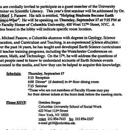 Announcements, 1998-09-17. ...