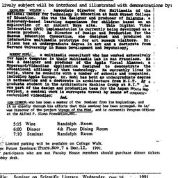 Announcements, 1991-10-01. ...