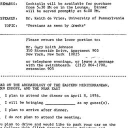 Announcements, 1976-04-08. ...