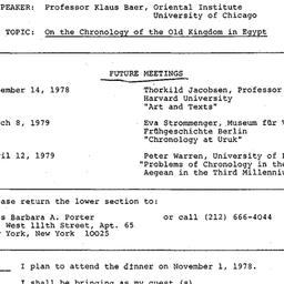Announcements, 1978-11-01. ...