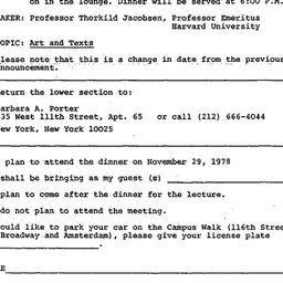 Announcements, 1978-11-29. ...