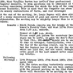 Announcements, 1969-01-22. ...