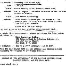 Announcements, 1969-03-27. ...