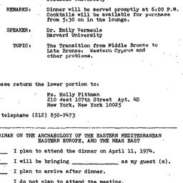 Announcements, 1974-04-11. ...