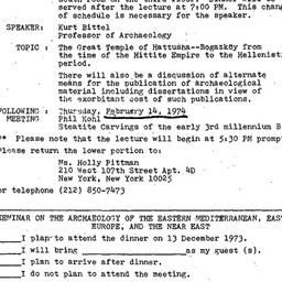 Announcements, 1973-12-13. ...