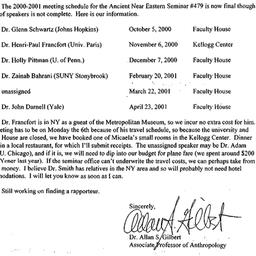 Correspondence, 2001-08-28....