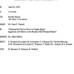 Minutes, 2001-04-23. The An...
