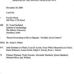 Minutes, 2000-11-20. The An...