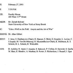 Minutes, 2001-02-27. The An...