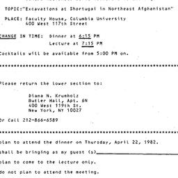 Announcements, 1982-04-22. ...