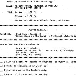 Announcements, 1982-02-11. ...