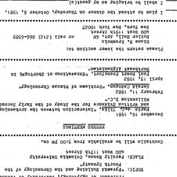 Announcements, 1981-11-08. ...