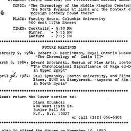 Announcements, 1983-11-10. ...