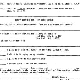 Announcements, 1987-04-09. ...